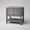 Rustic Gray Nightstand with Storage Drawer