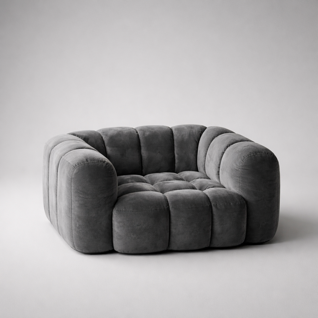 Modern Tufted Lounge Accent Chair – Gray
