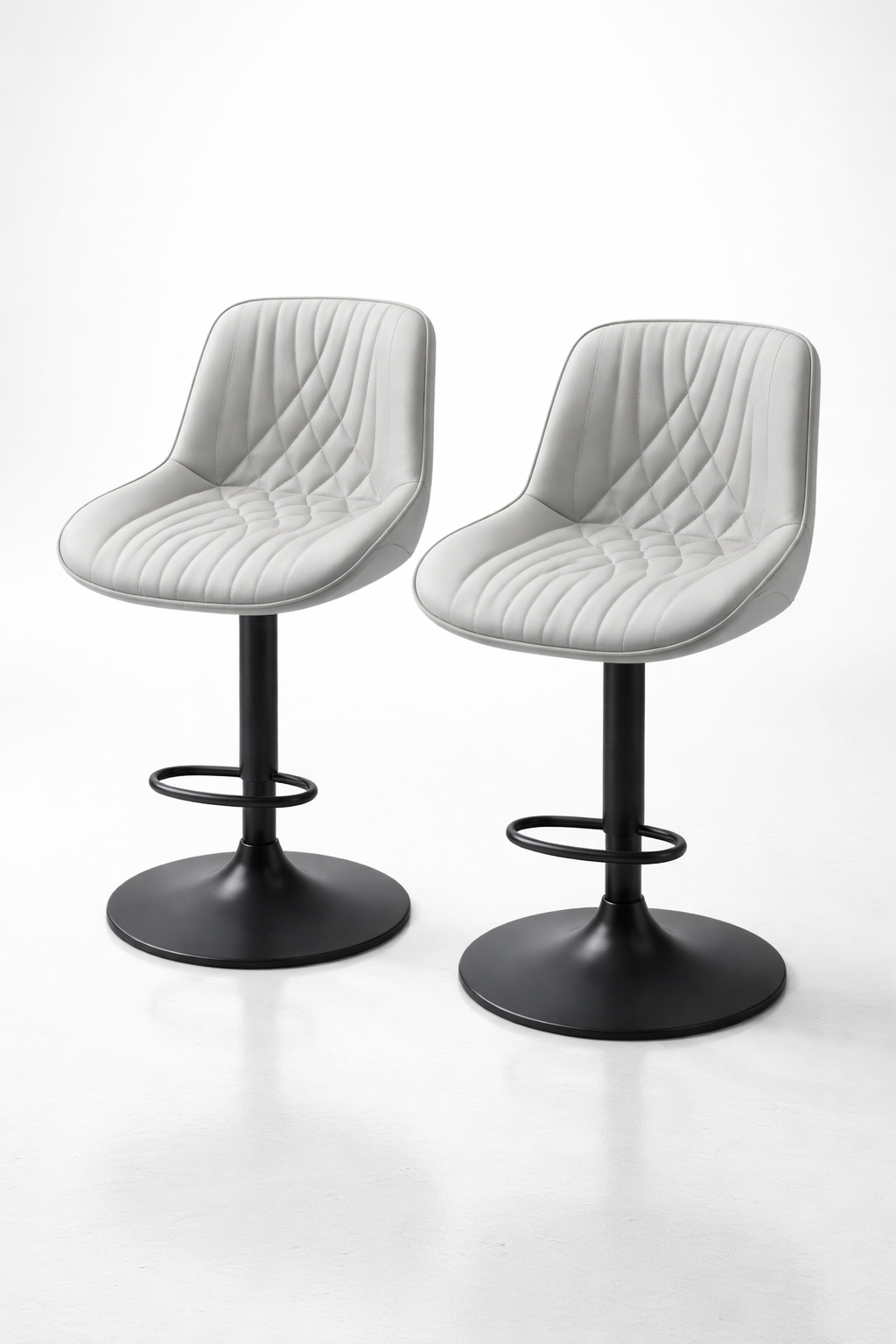 Modern Gray Swivel Bar Stools (Set of 2)
