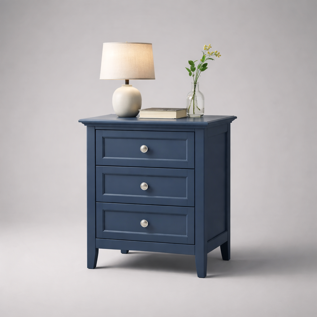 Blue 3-Drawer Nightstand