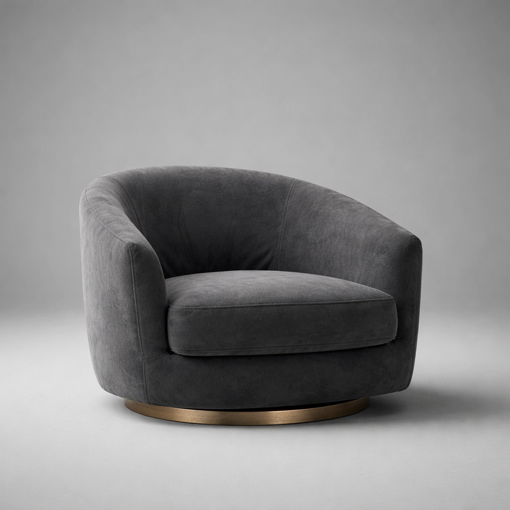 Modern Swivel Barrel Accent Chair – Gray