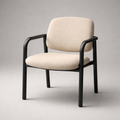 Upholstered Accent Chair with Armrests (Beige/Black)