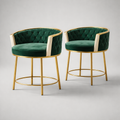 Green Velvet Accent Chairs (Set of 2) Gold Frame