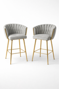 Velvet Gold Bar Stools (Set of 2