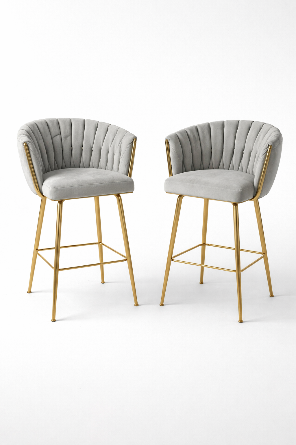 Velvet Gold Bar Stools (Set of 2