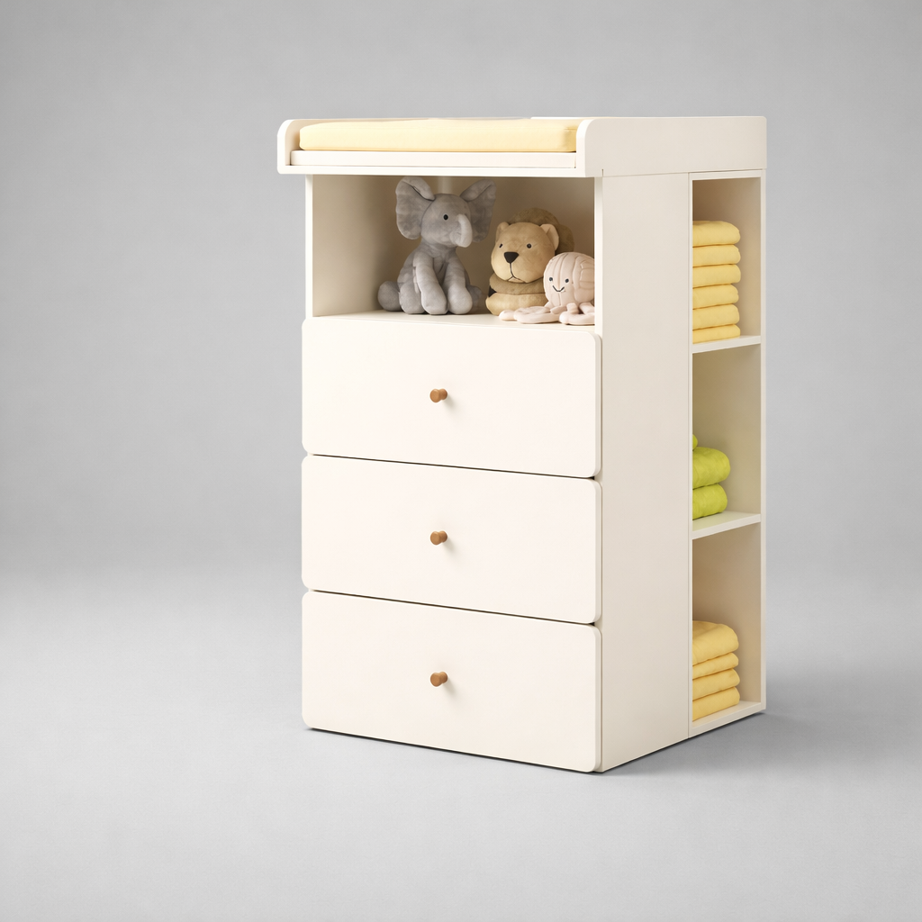 Baby Changing Table Dresser with Storage Shelves | Nursery Organizer
