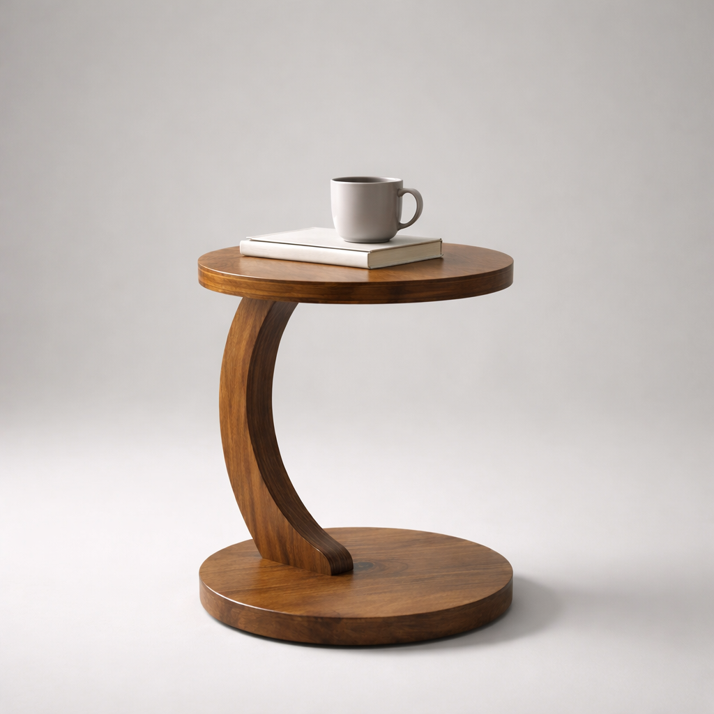 Round Wood Side Table
