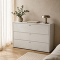 Modern White 3-Drawer Dresser Storage Cabinet | Bedroom Organizer