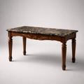 Traditional Side Table with Marble Top