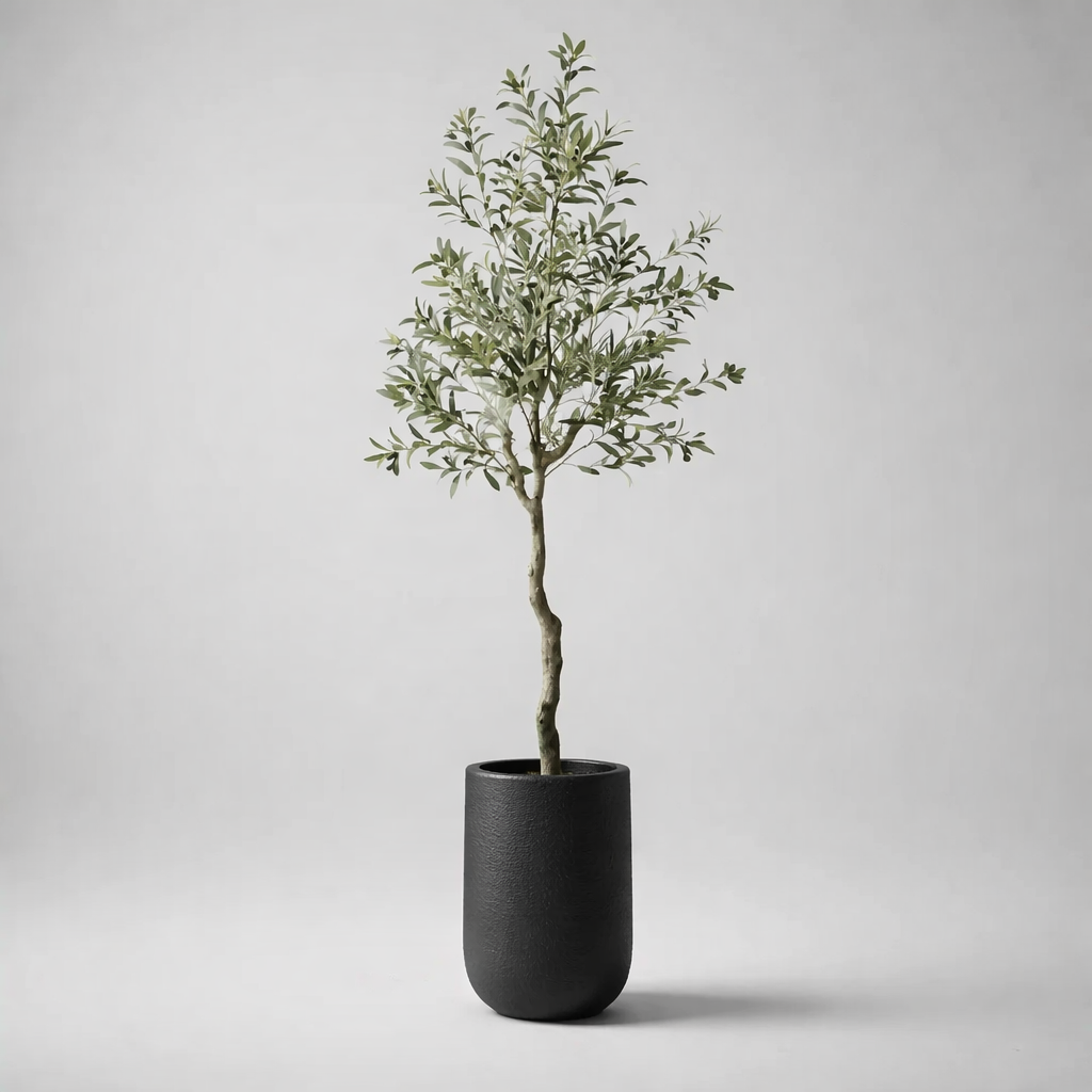 Artificial Olive Tree in Black Pot – Modern Indoor Faux Plant Decor
