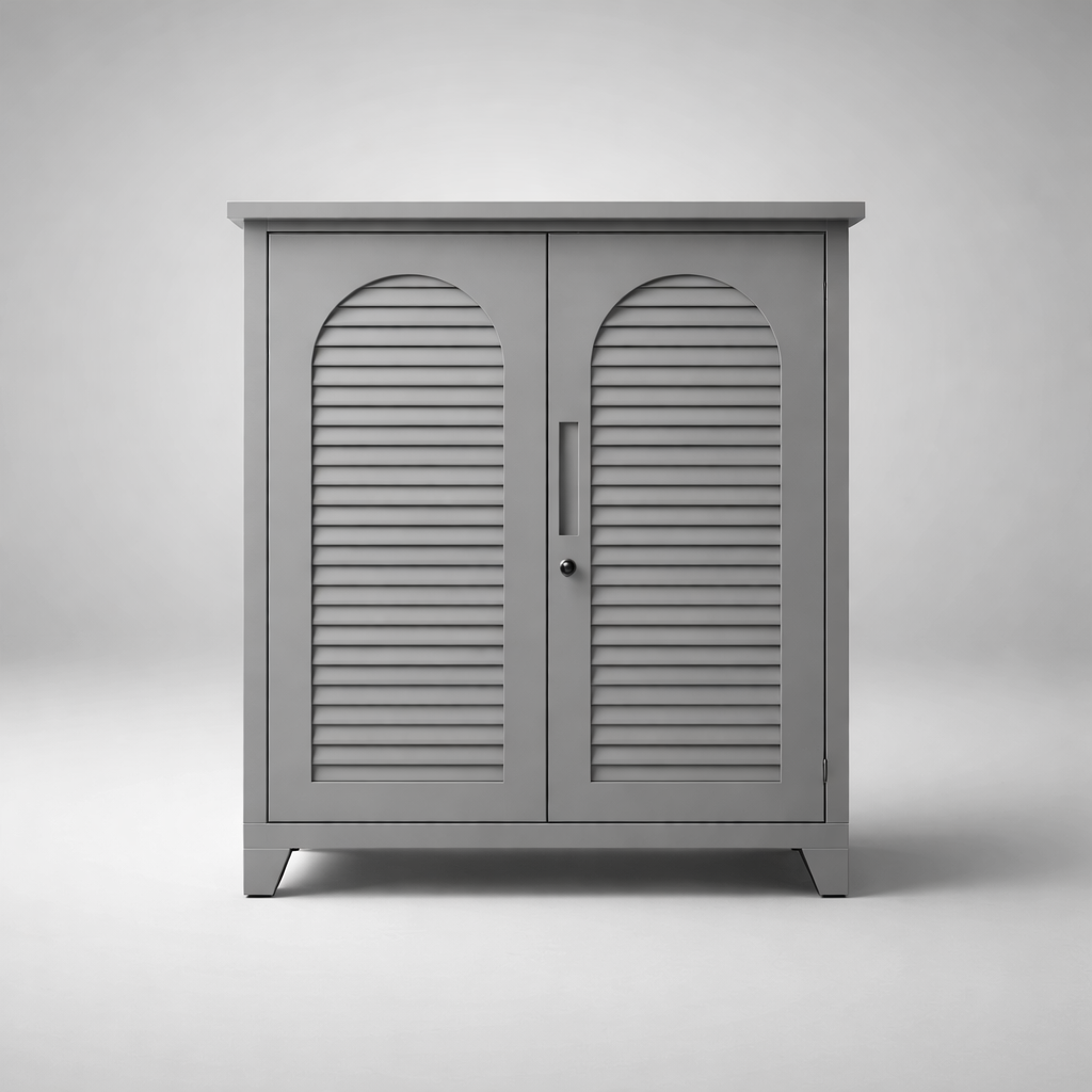 Boho Tall Rattan Storage Cabinet